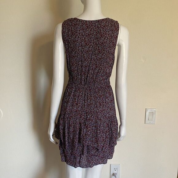 MARCS Navy Red and White Ditsy Mini Floral Dress Size Small - Picture 7 of 12